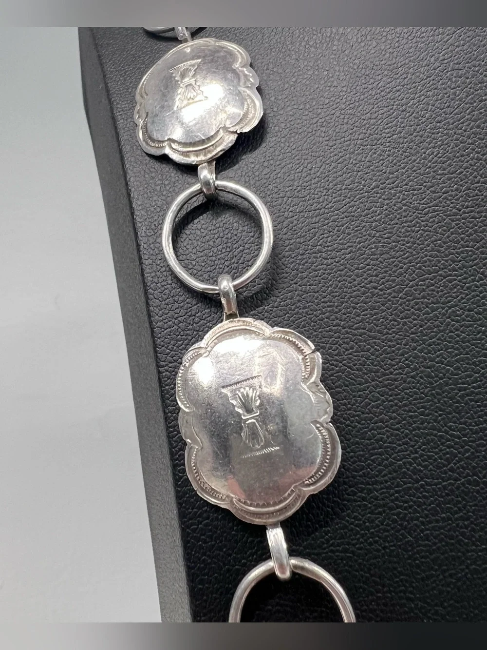 Sterling Silver Concho Belt Necklace